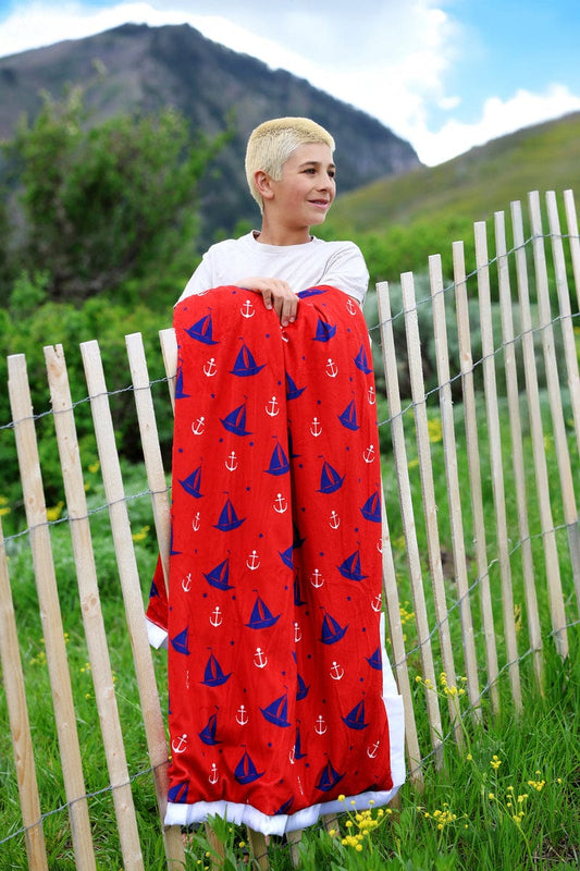 Sail Away Red Blanket