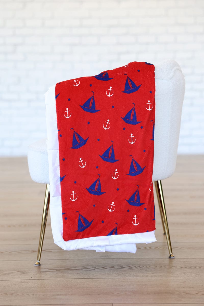 Sail Away Red Blanket