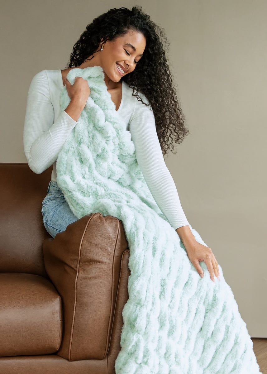 Hugs Snowcapped Pistachio Blanket
