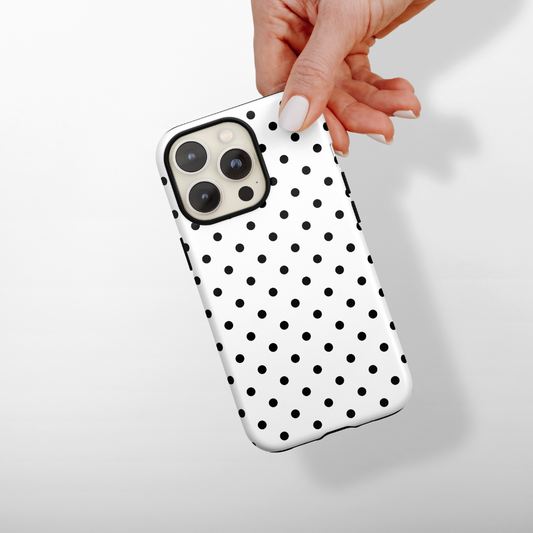 Tough MagSafe® Phone Case - White Polka Dots