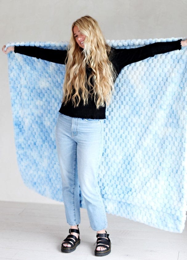 Belgian Waffle Light Blue Blanket