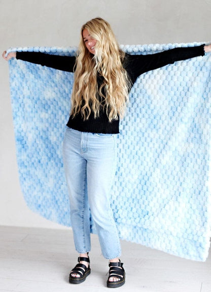 Belgian Waffle Light Blue Blanket