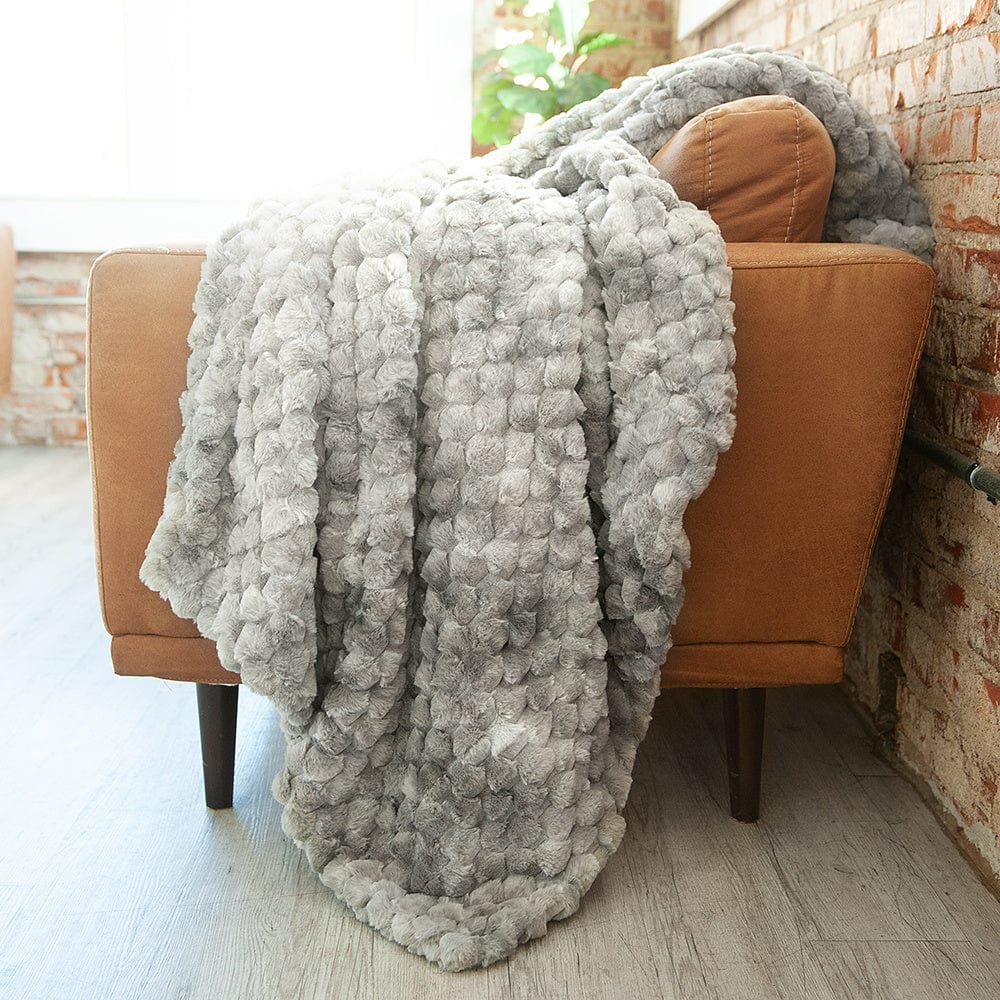 Belgian Waffle Pewter Blanket