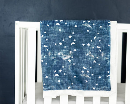 Navy Stars and Moons Blanket